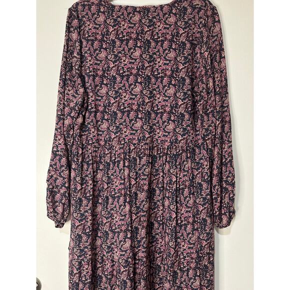 Faherty Isabella Long Sleeve Tiered Midi Dress Fiona Block Print Sz Medium NWOT - Picture 14 of 16
